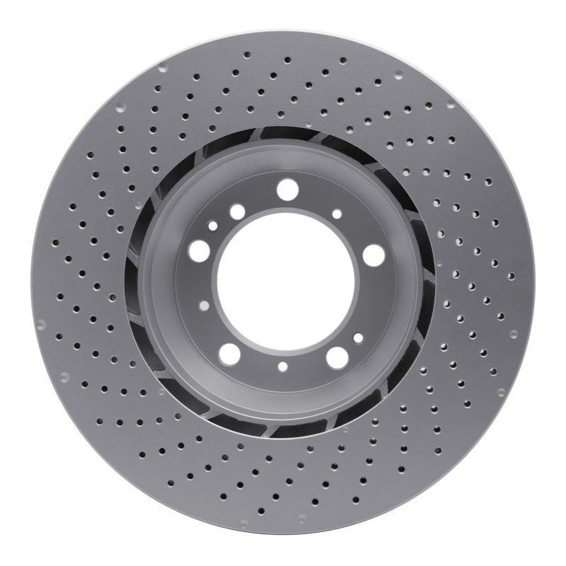 Porsche 911 Brake Rotor (1) - Right Rear - R1 Concepts - GeoSPEC Coated Rotor - Drilled - `99-`23